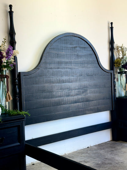 Willow King 4 Poster Bed-Handrubbed Black