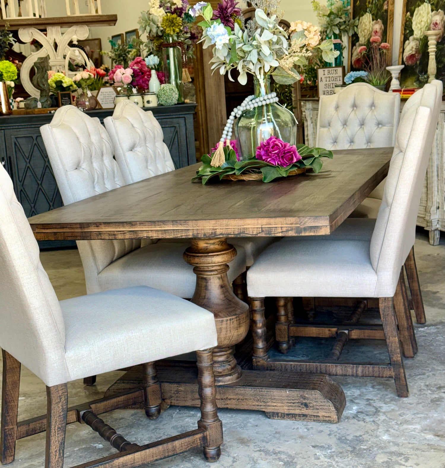 Hannah 7 Foot Dining Table Set With Chairs-Honeywood™