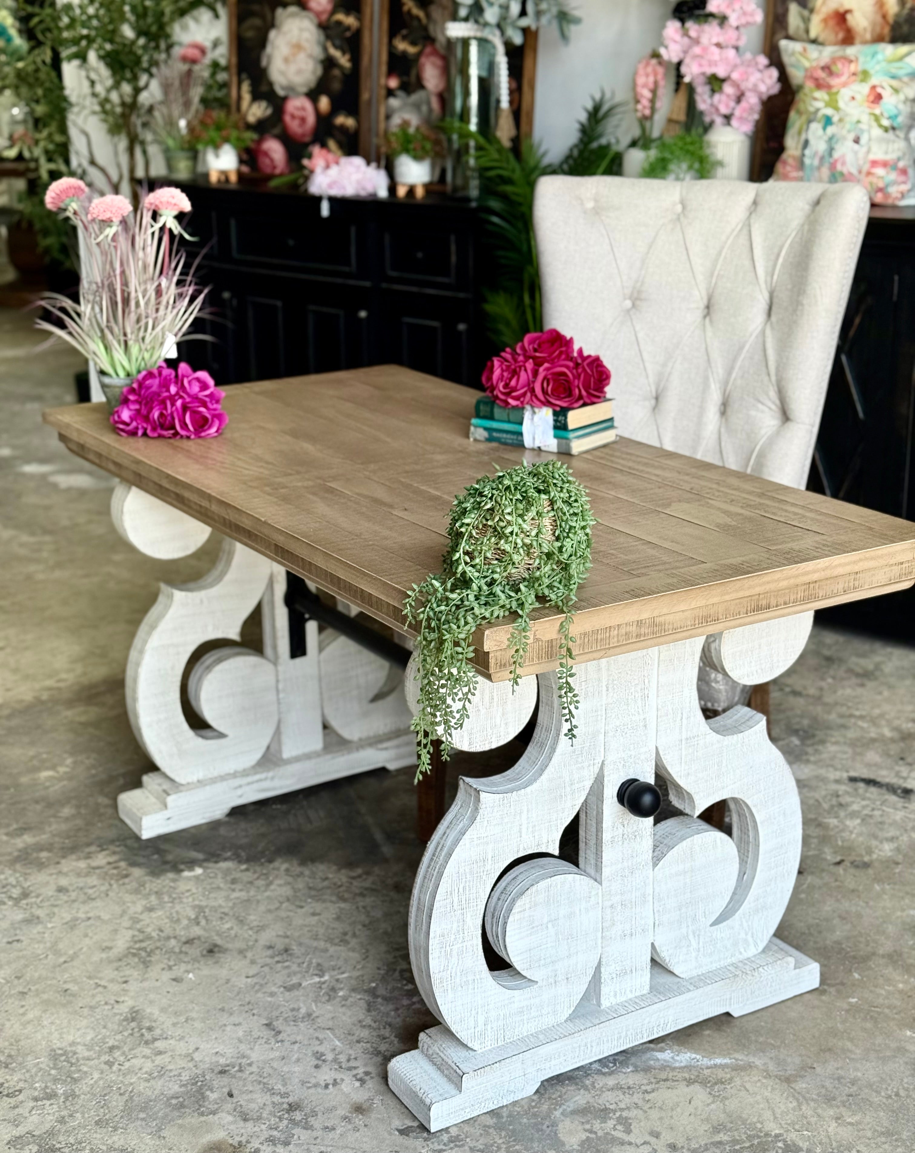 Harpwell  Desk-White Wheat/Dove