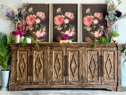 Chloe 6 Door Console-Pecan