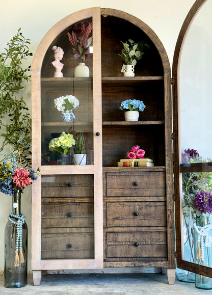 Melody Domed Vitrine-Soft Drift/Honeywood™