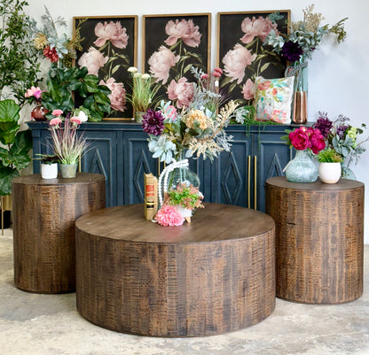 Round Drum Coffee Table-Honeywood™