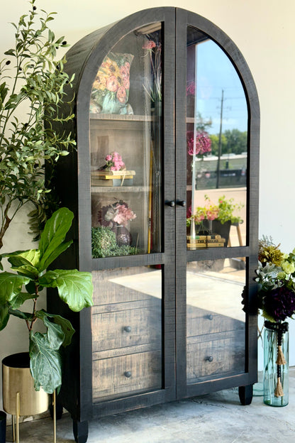 Melody Domed Vitrine- Handrubbed Black/Sparrow