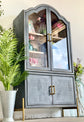 Paisley Curved Vitrine-Blue Haze/Cappuccino