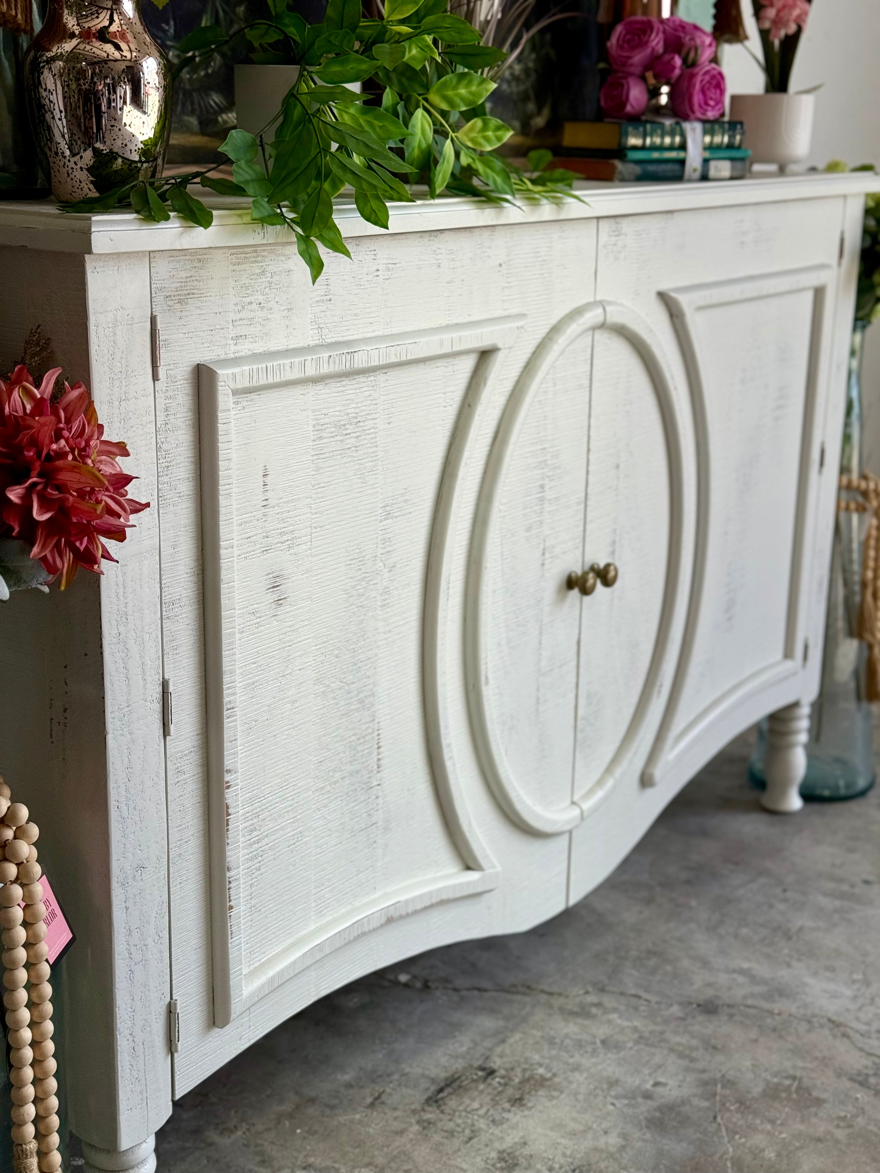 Natty Console- Frosted Linen