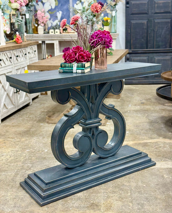 Harp Entryway Table-Blue Haze