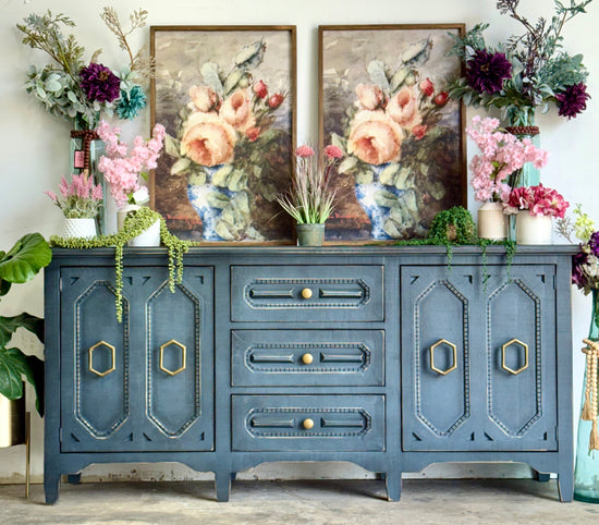 Cora Console-Blue Haze/Gold