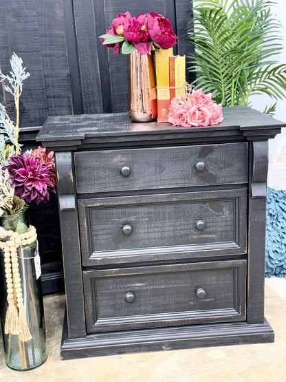 Jasmine Nightstand-Handrubbed Black