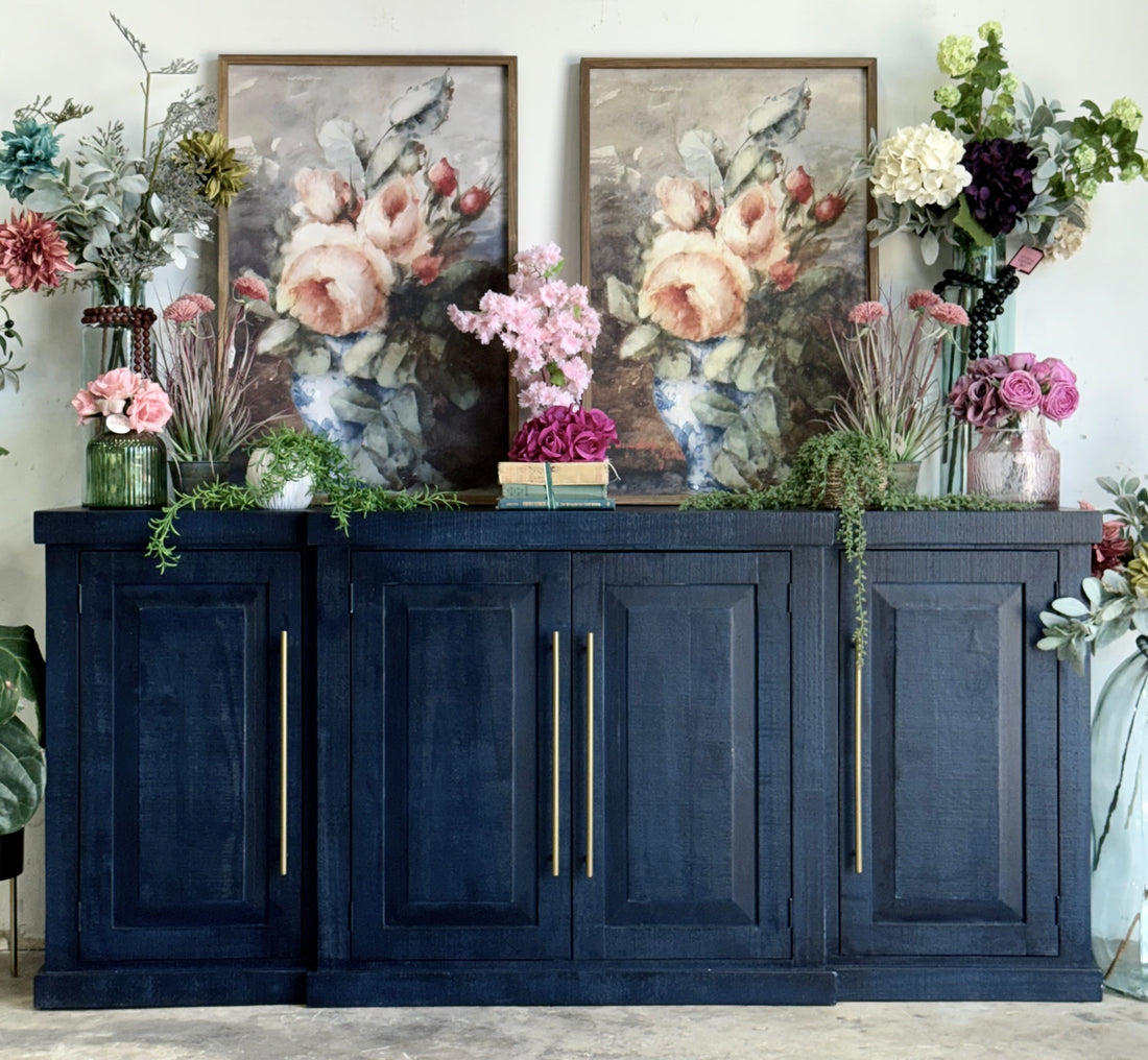 Cyra 4 Door Console-Deep Blue/Gold