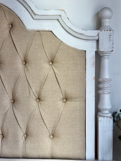 Delaney Queen Upholstered Bed-Whisper White/Wheat Upholstery
