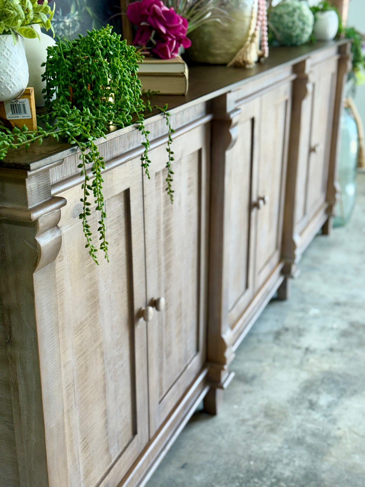 Allison 108" 6 Door Console-Soft Drift/Honeywood™
