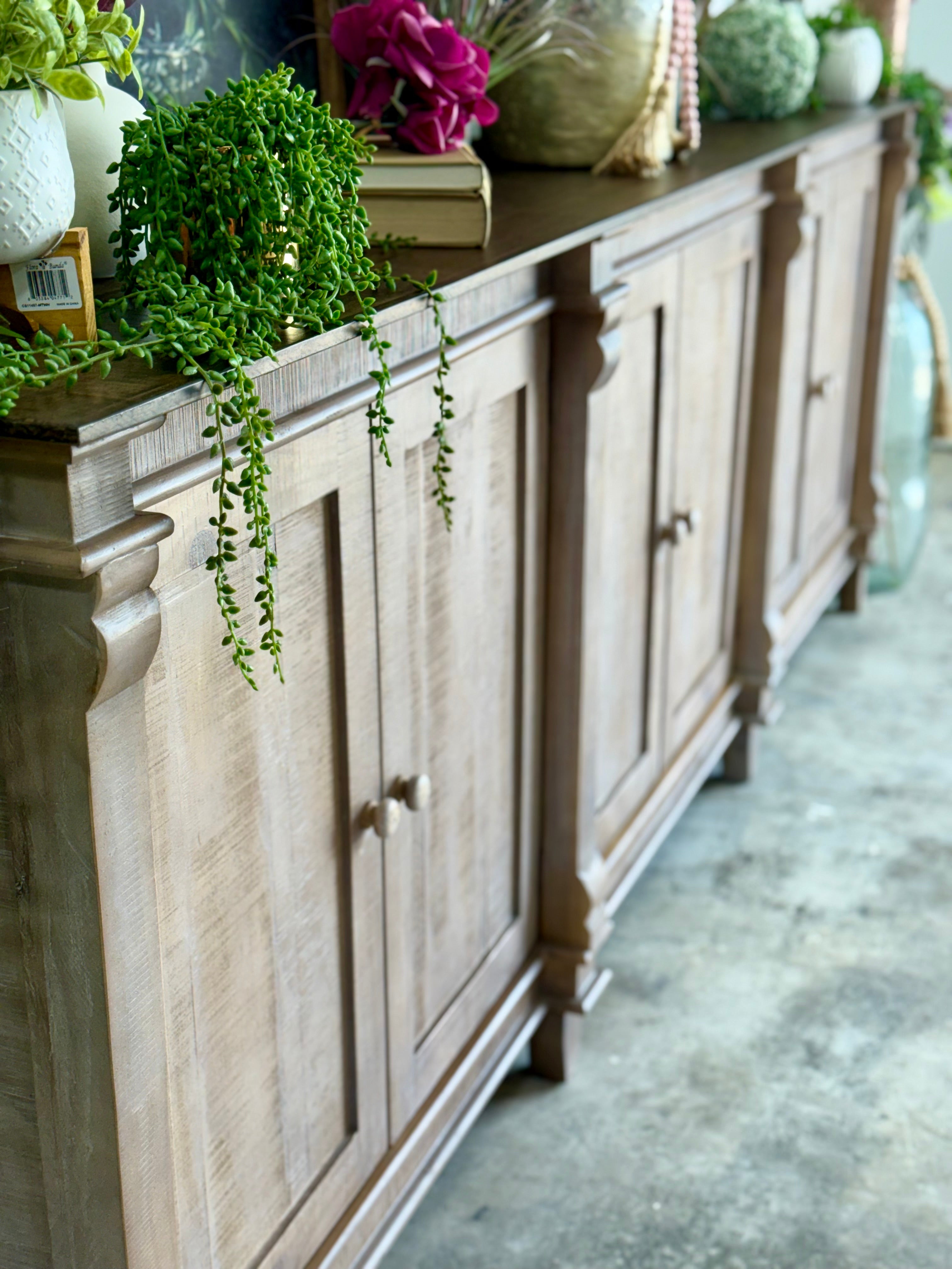 Allison 108" 6 Door Console-Soft Drift/Honeywood™