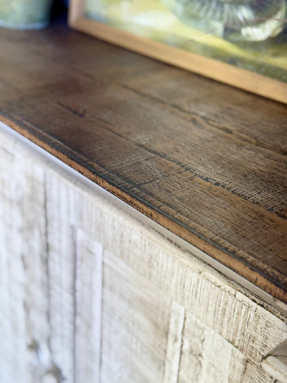 Allison 108" 6 Door Console-Toasted Wheat/Honeywood