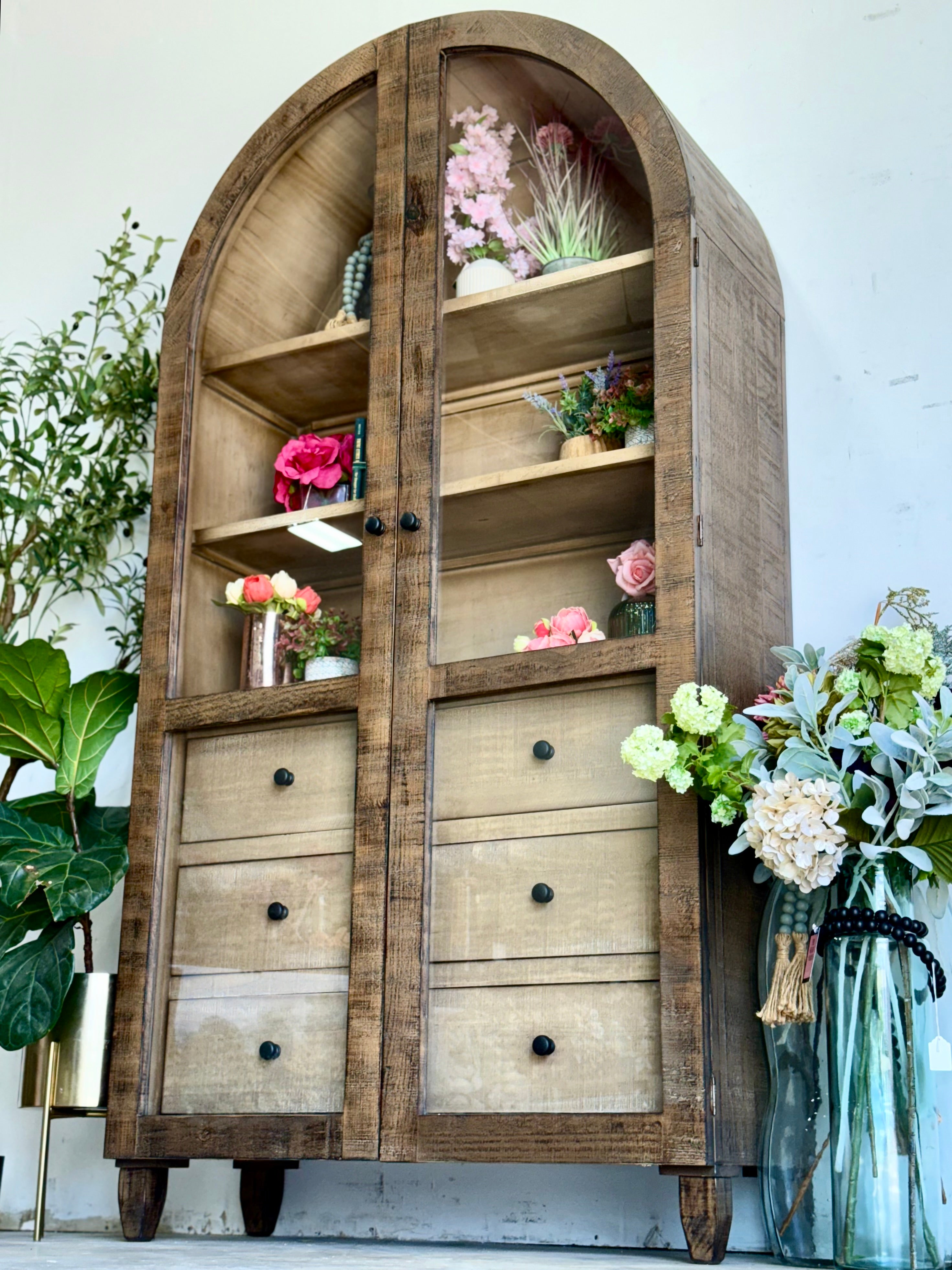 Melody Domed Vitrine-Honeywood™/Cappuccino
