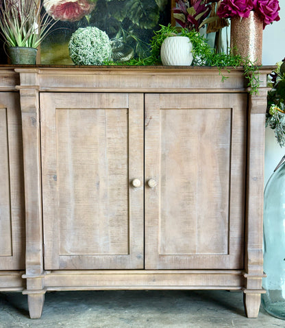 Allison 108" 6 Door Console-Soft Drift/Honeywood™