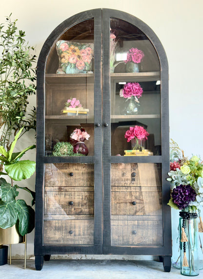 Melody Domed Vitrine- Handrubbed Black/Sparrow