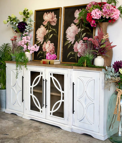 Circle Door Console-Frosted Linen/Sandstone