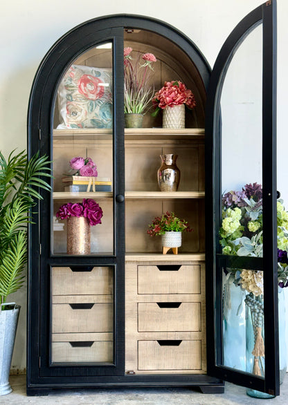 Avery Domed Vitrine-Black/Dove