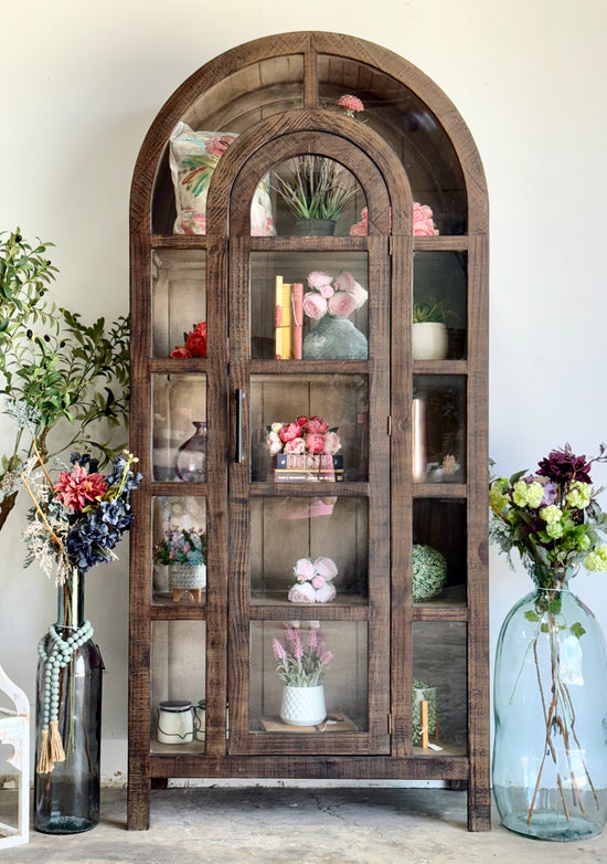 Claire Dome Vitrine- Honeywood/Dove