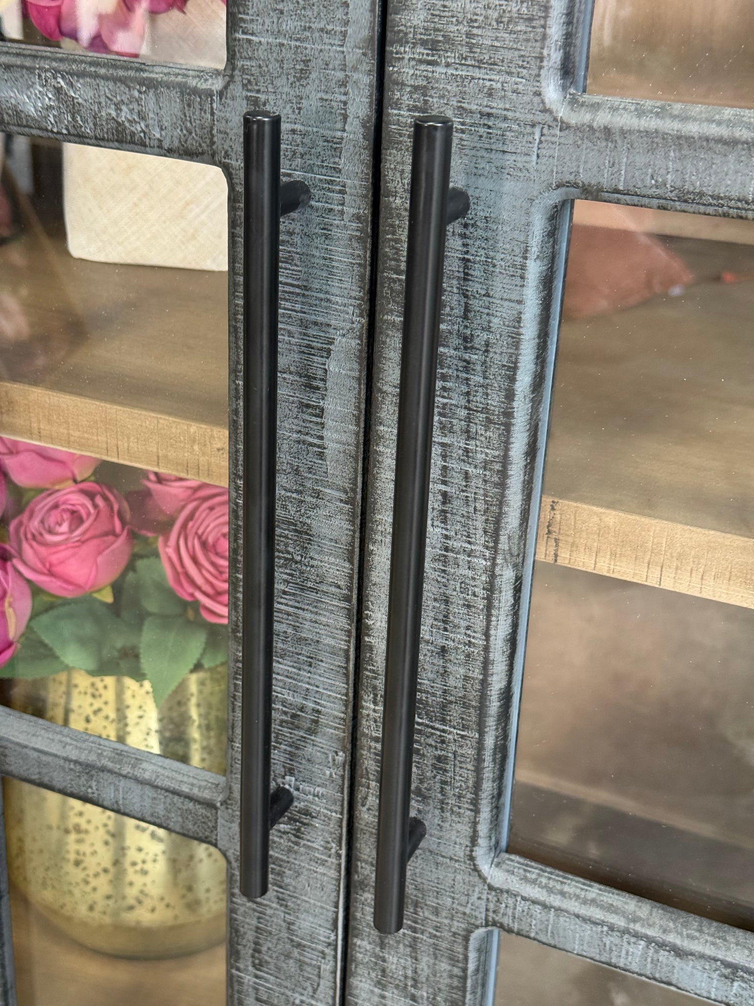 Felicity Arched Vitrine-Blue Dusk/Cappuccino