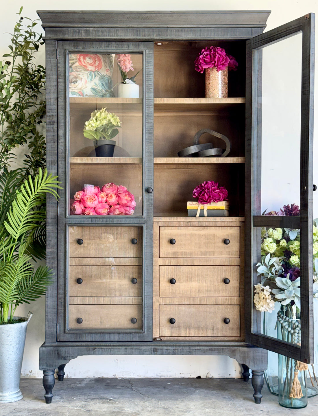 Camryn Vitrine-Blue Dusk/Cappuccino