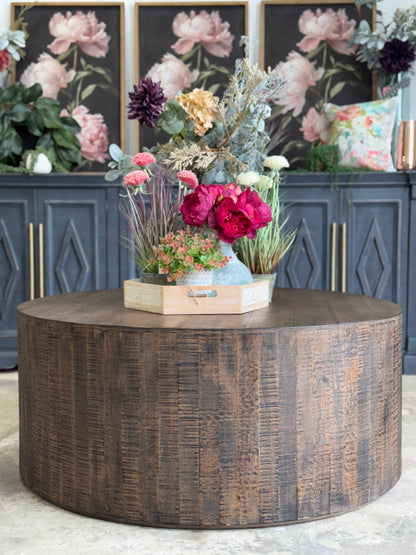 Round Drum Coffee Table-Honeywood™