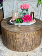 Round Drum Coffee Table- Pecan