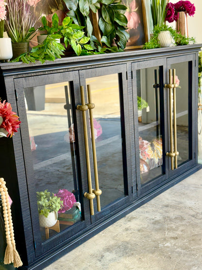 Emerson 4 Door Console-Deep Blue/Gold