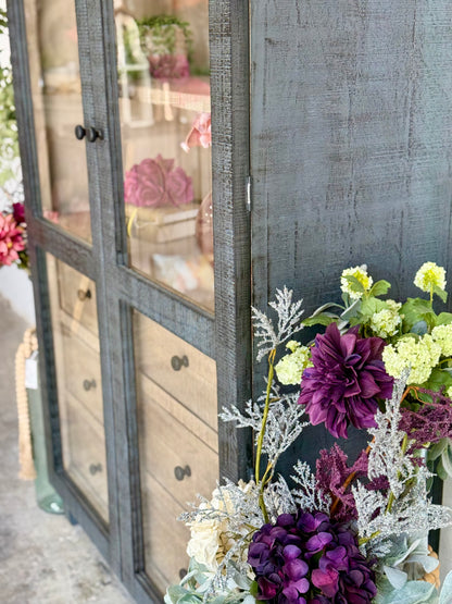 Melody Domed Vitrine- Blue Dusk/Cappuccino