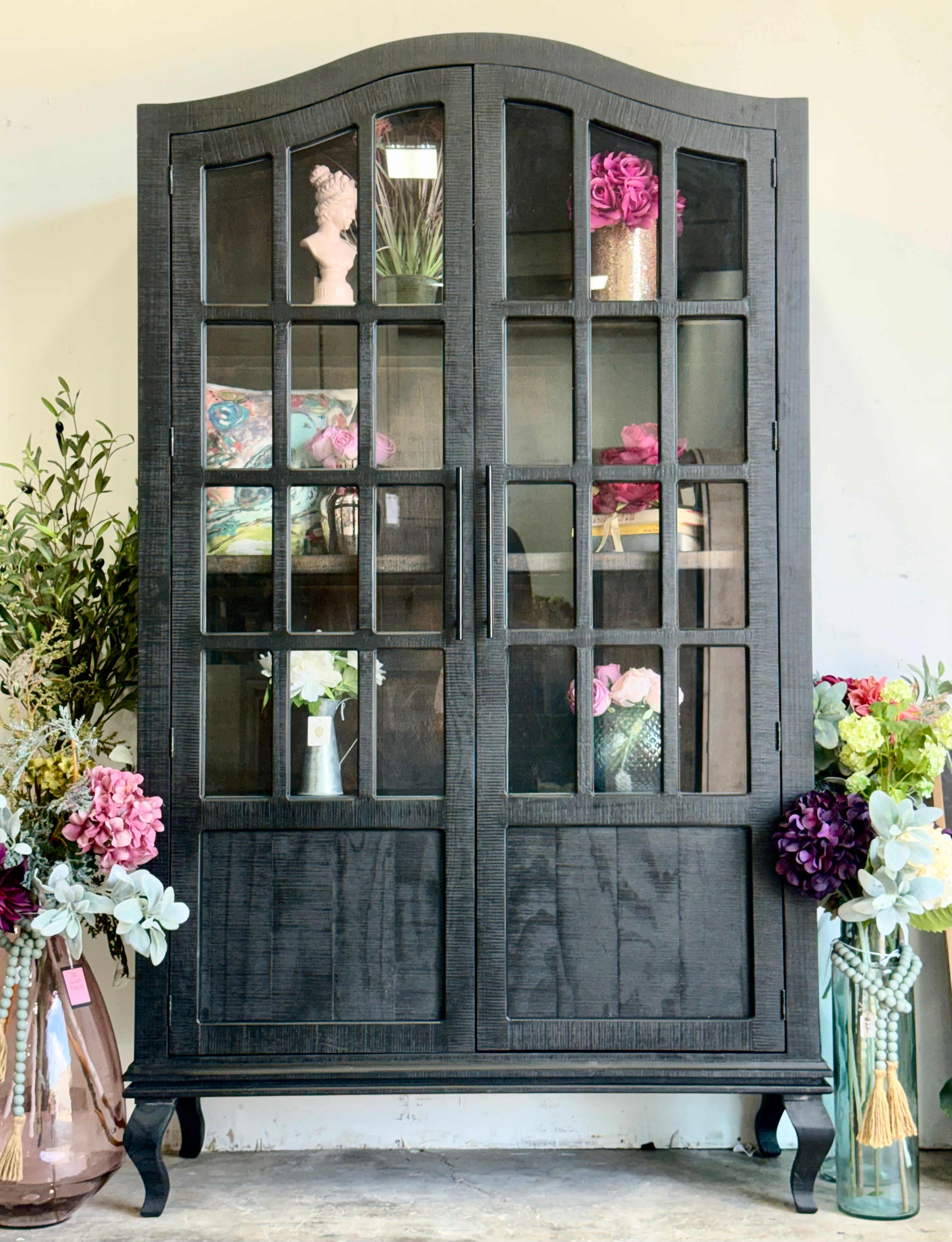 Felicity Arched Vitrine-Black/Honeywood™