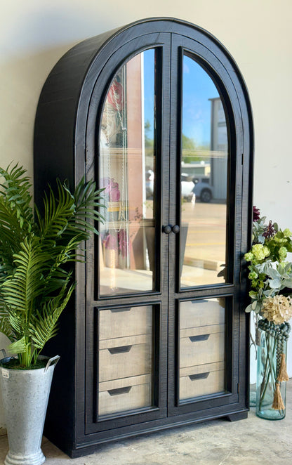Avery Domed Vitrine-Black/Dove