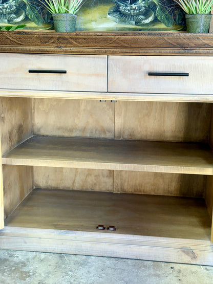 Reese 99" 6 Door Console-Soft Drift/Honeywood™