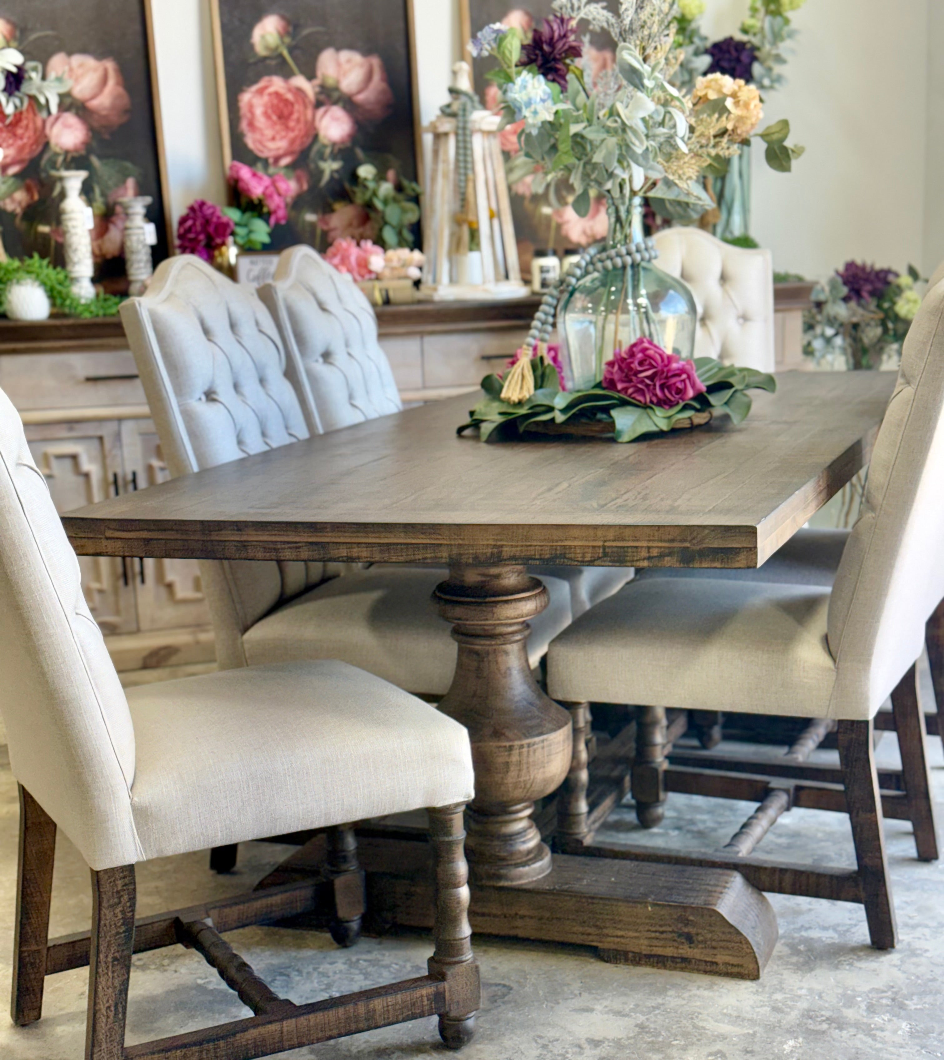 Hannah 7 Foot Dining Table Set With Chairs-Honeywood™