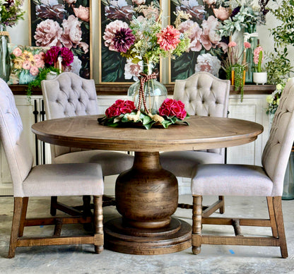 Lilly 60" Round Pedestal Dining Table-Honeywood™