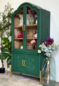 Paisley Curved Vitrine-Briarwood/Cappuccino
