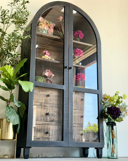 Melody Domed Vitrine- Handrubbed Black/Sparrow