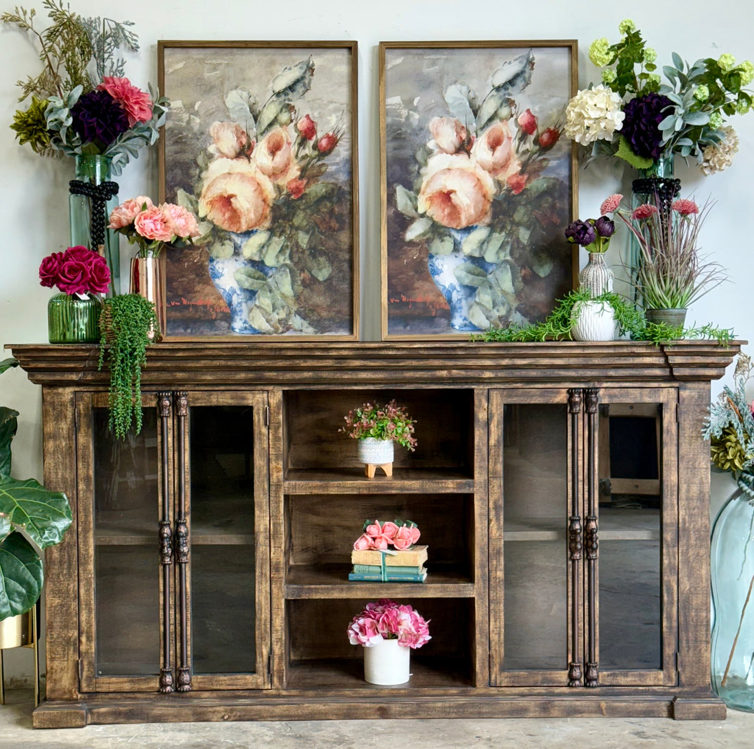 Blakely 4 Door Console-Pecan