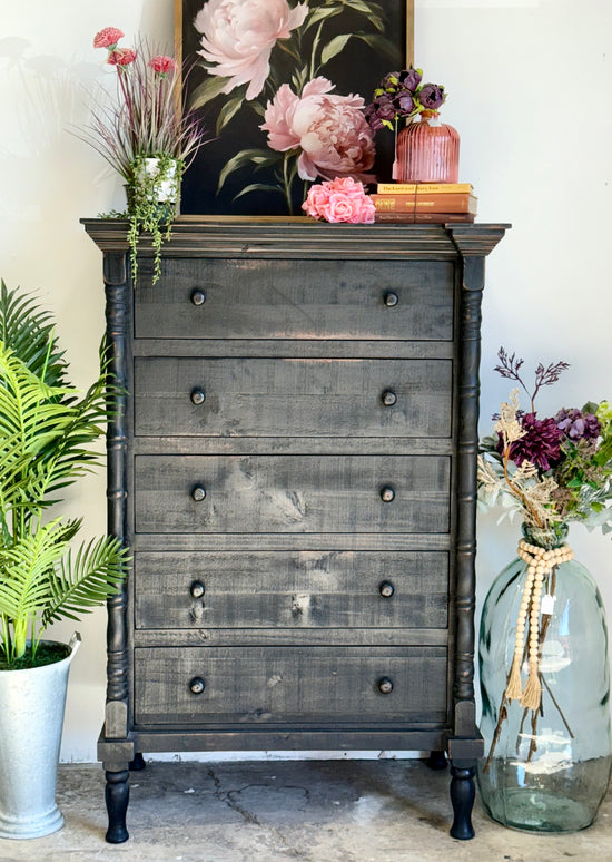 Madison Chest of Drawer-Handrubbed Black