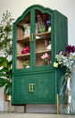 Paisley Curved Vitrine-Briarwood/Cappuccino