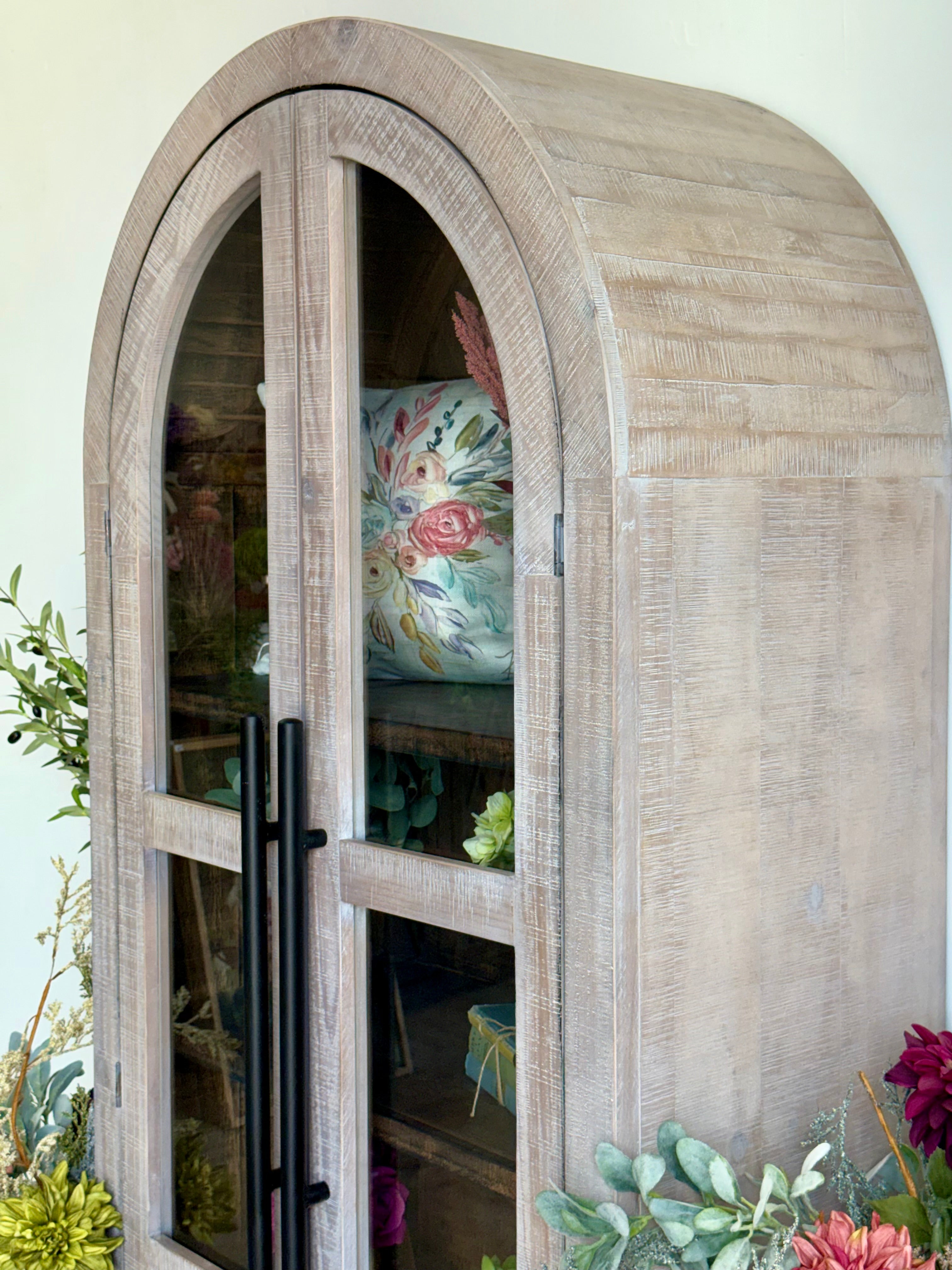 Libby Domed Vitrine- Soft Drift/Honeywood