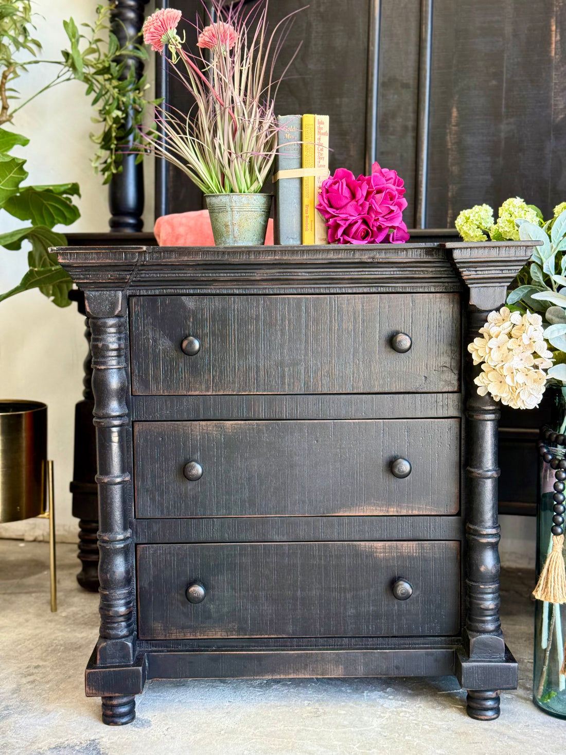 Madison Nightstand-Handrubbed Black