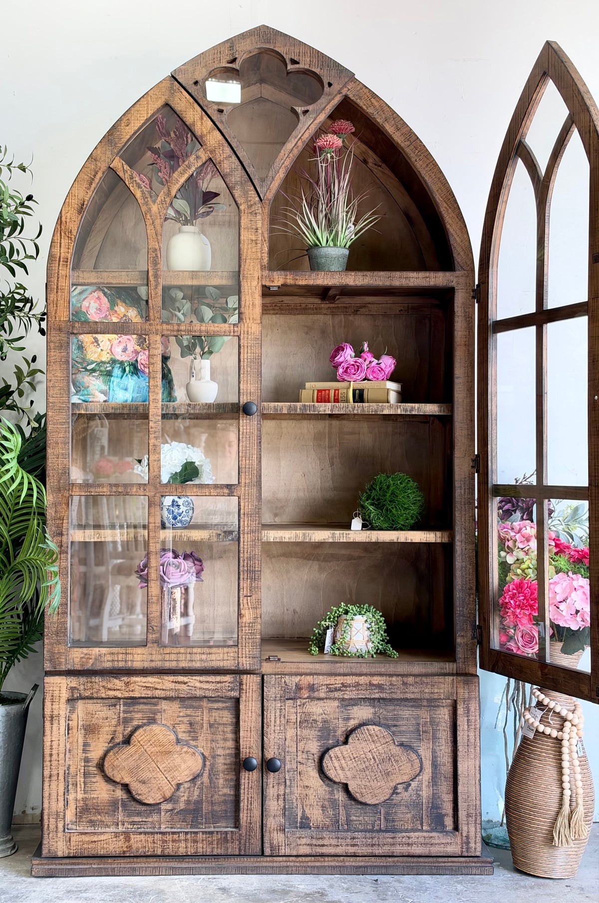 Cathedral Dome Vitrine-Honeywood