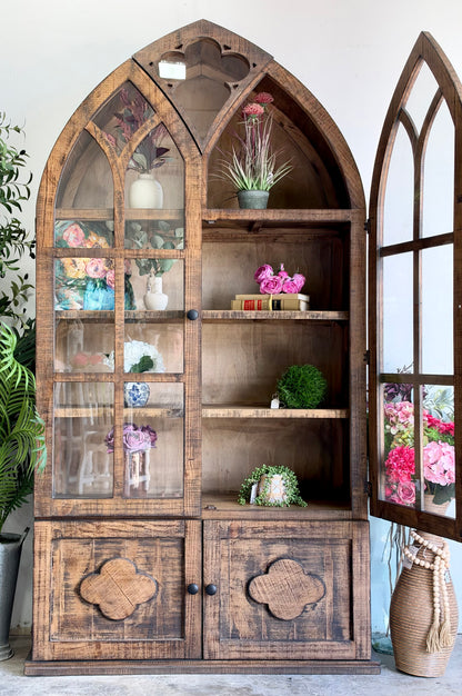Cathedral Dome Vitrine-Honeywood
