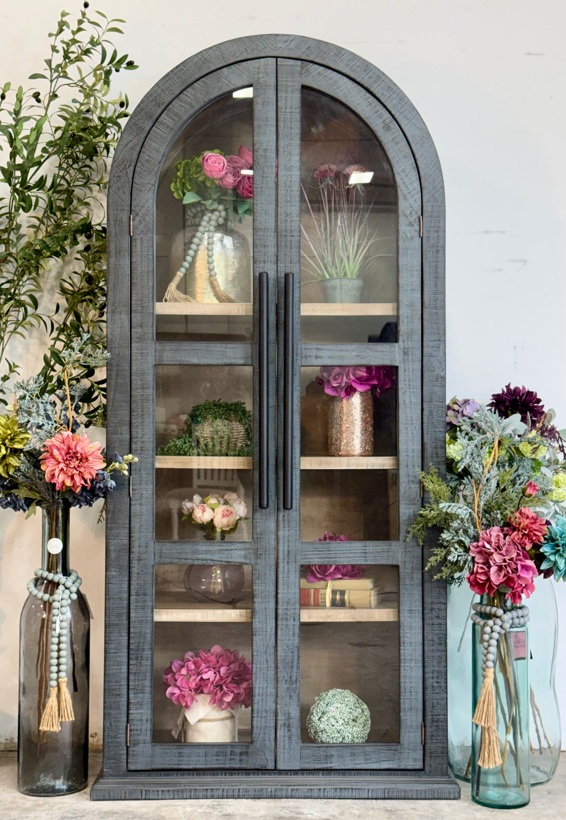 Libby Domed Vitrine- Blue Dusk/Cappuccino