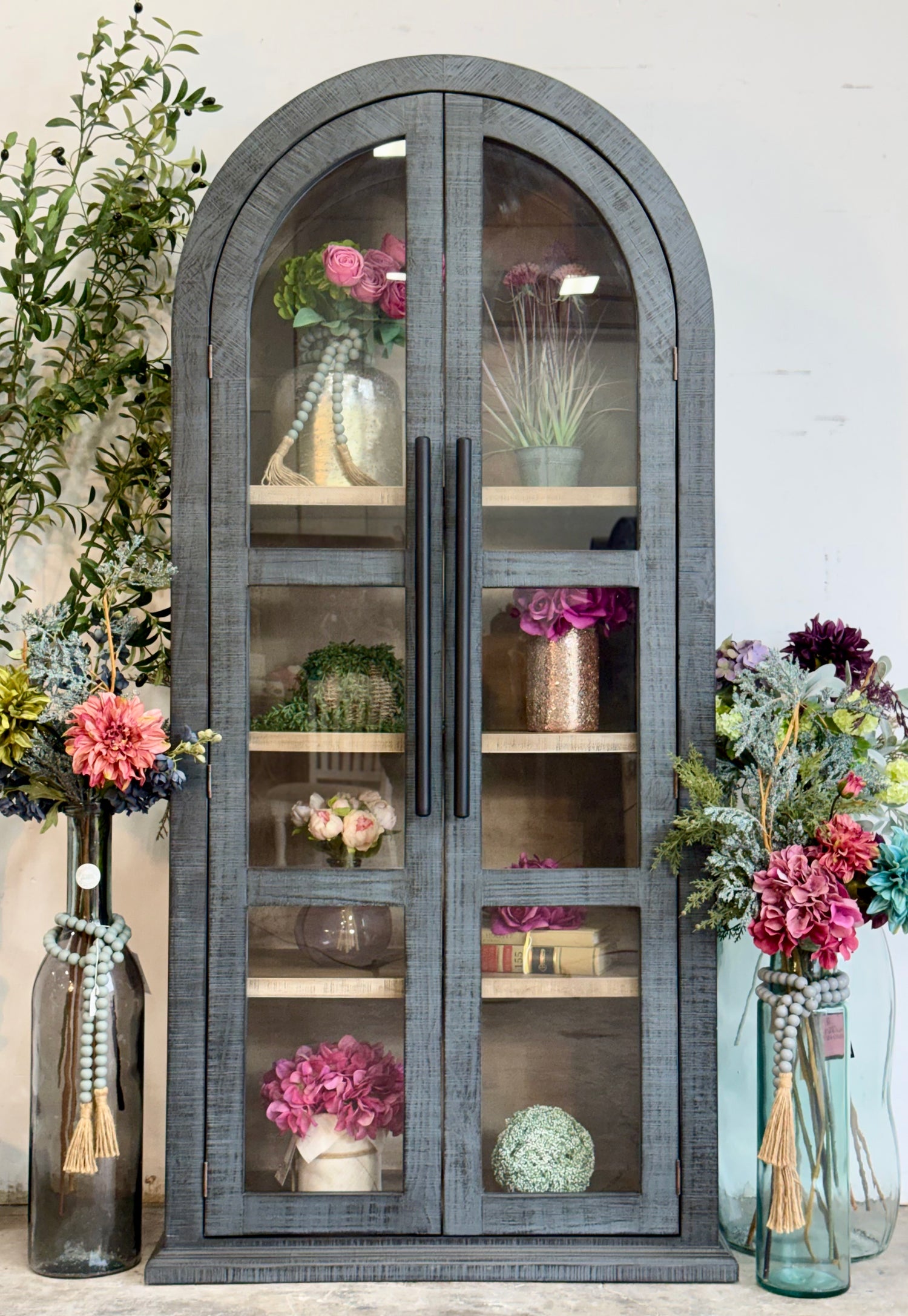 Libby Domed Vitrine- Blue Dusk/Cappuccino