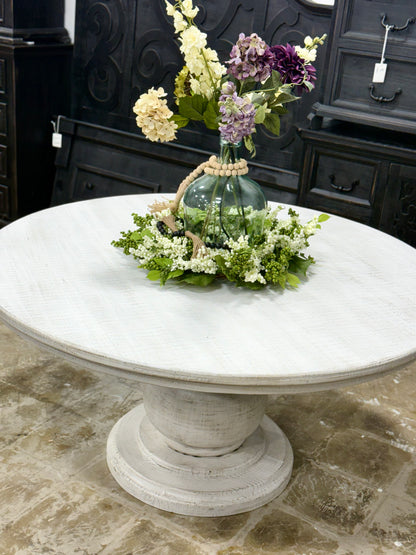 Lilly 60&quot; Round Pedestal Dining Table-White Wheat