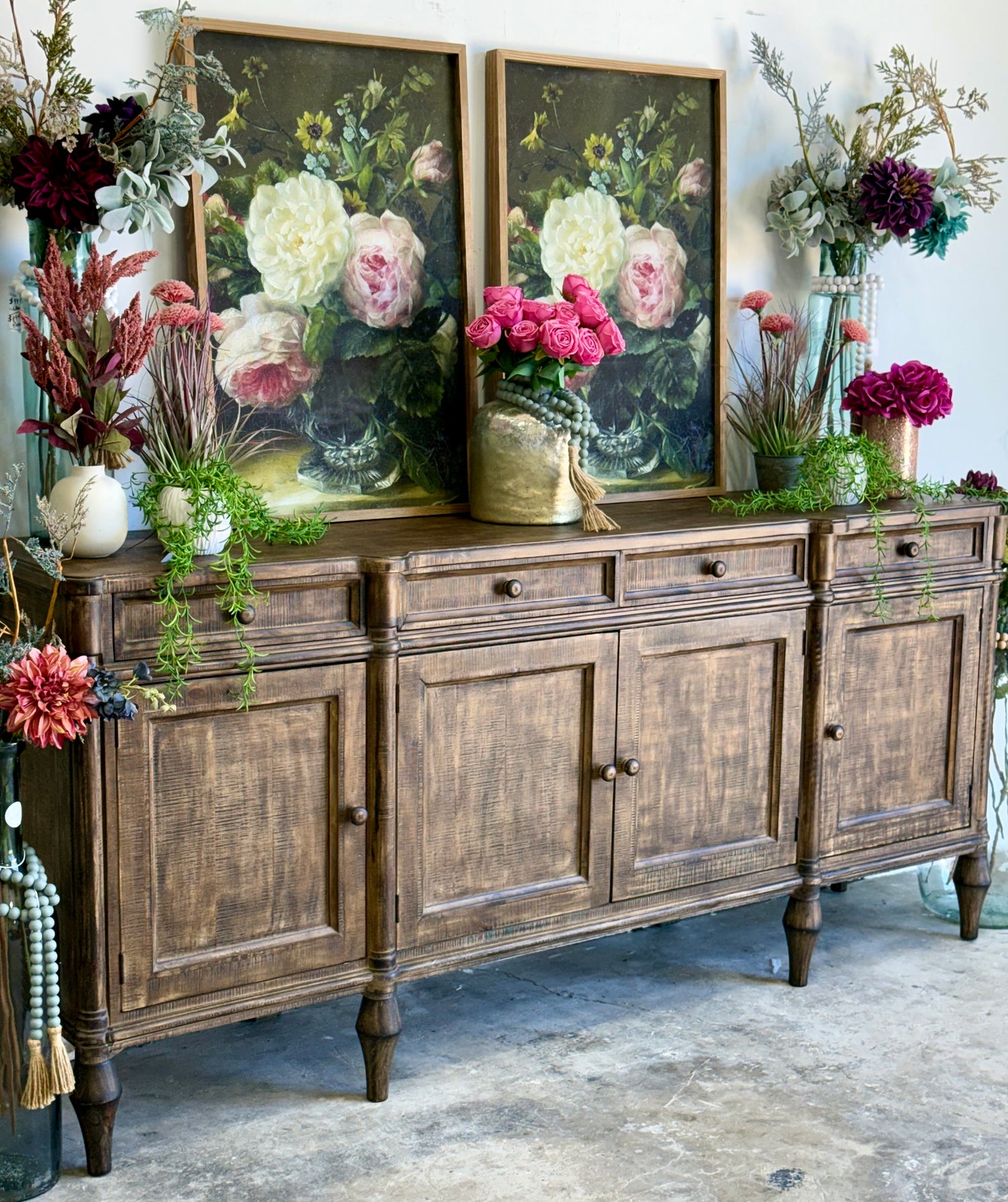 Celine 4 Door Console-Pecan