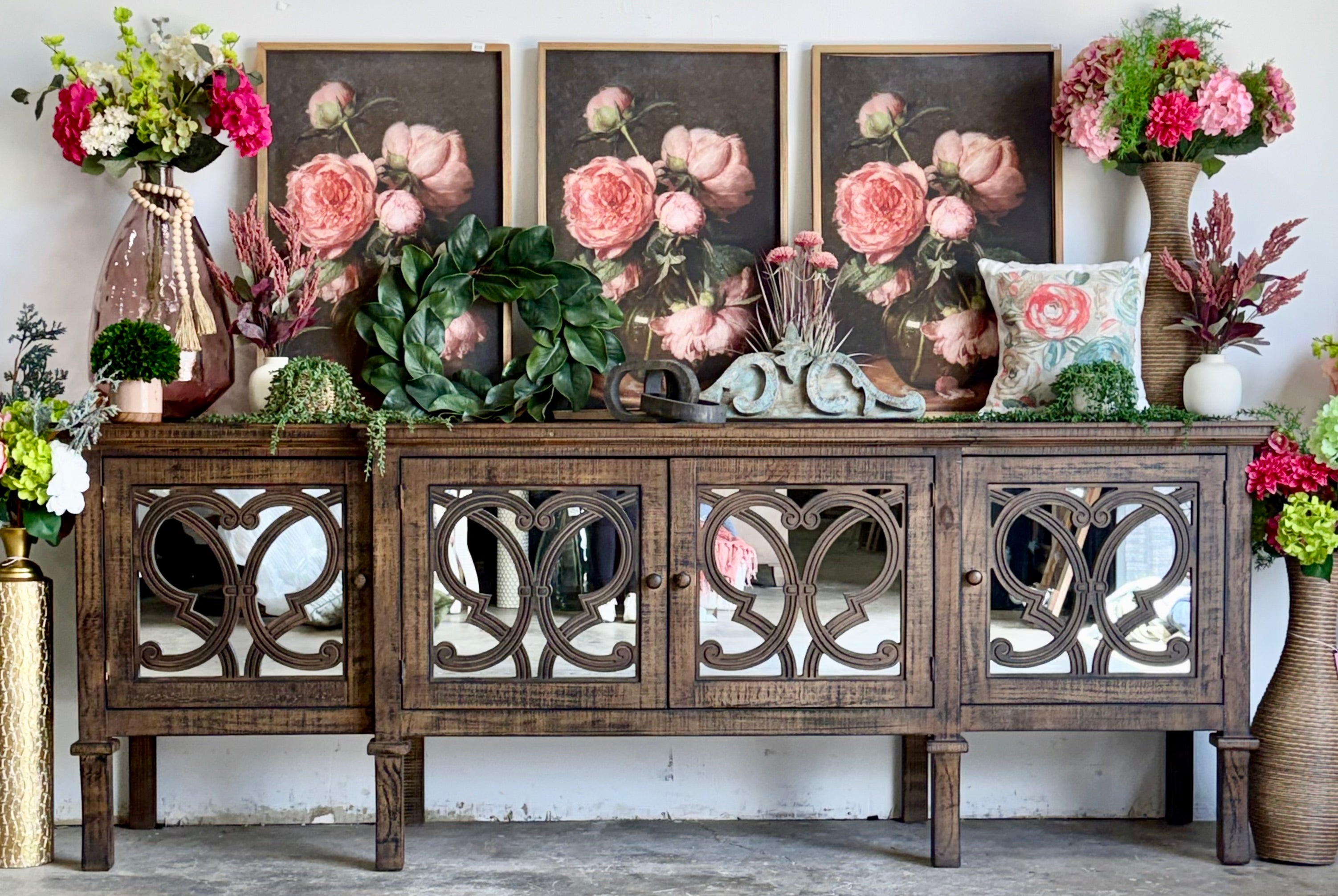 Harper 108" Mirrored Console-Honeywood