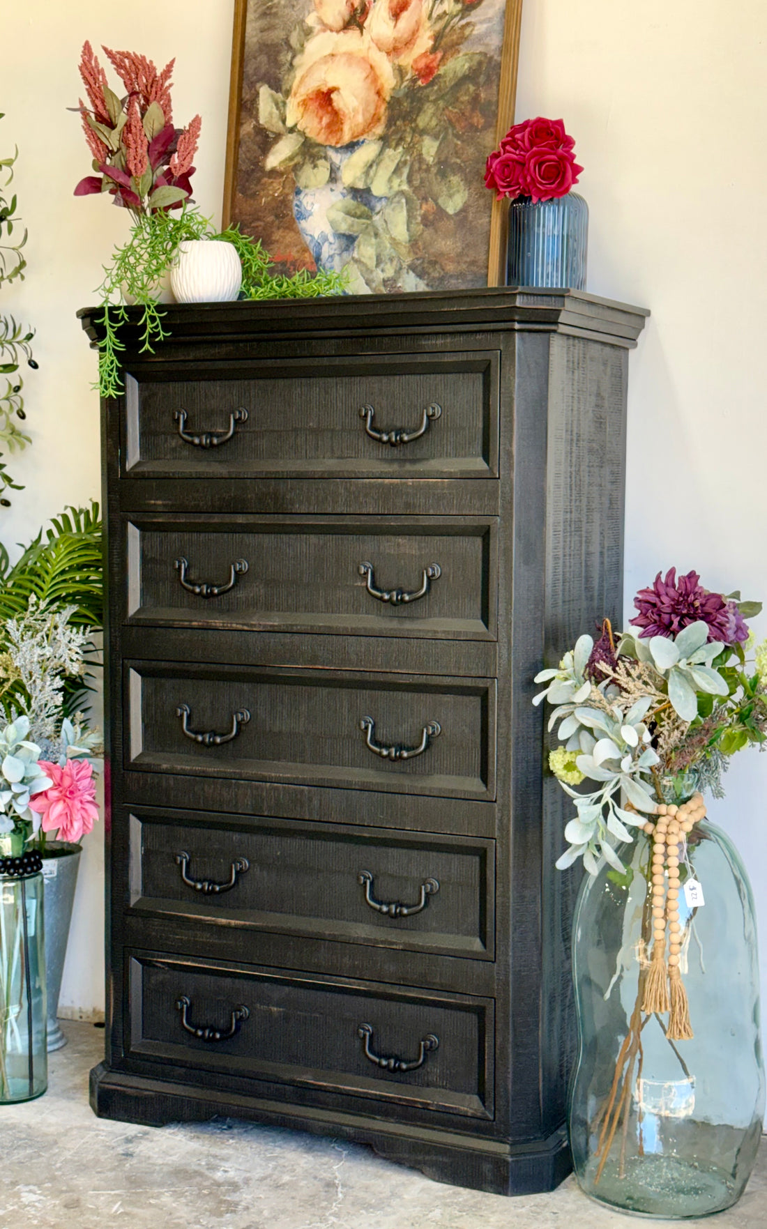Willow Chest of Drawers-Handrubbed Black