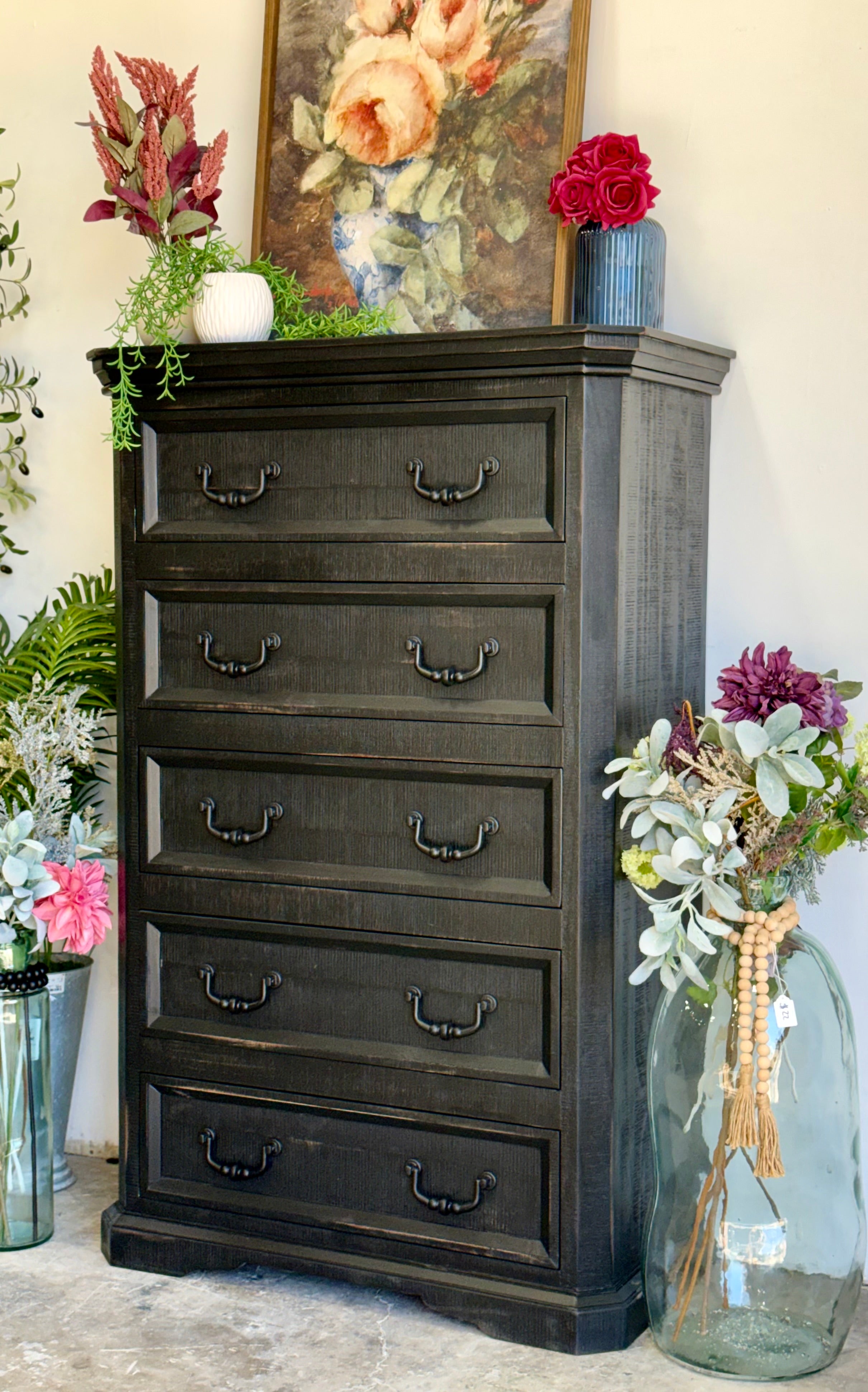 Willow Chest of Drawers-Handrubbed Black